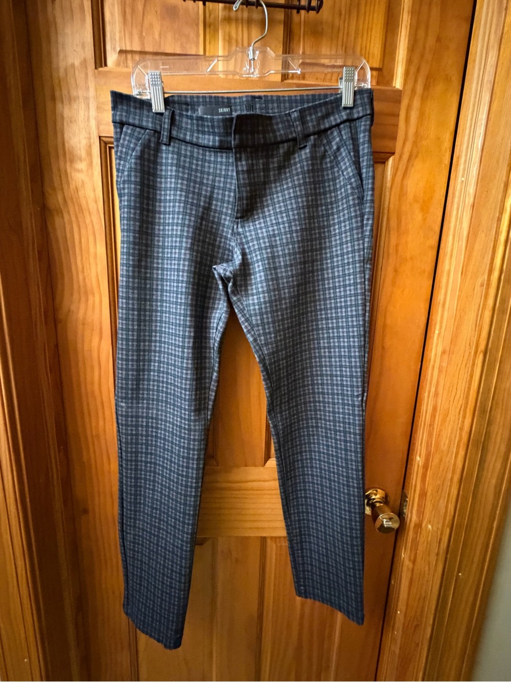 KUT from the Kloth Skinny Plaid Pants Size 8 Short Navy